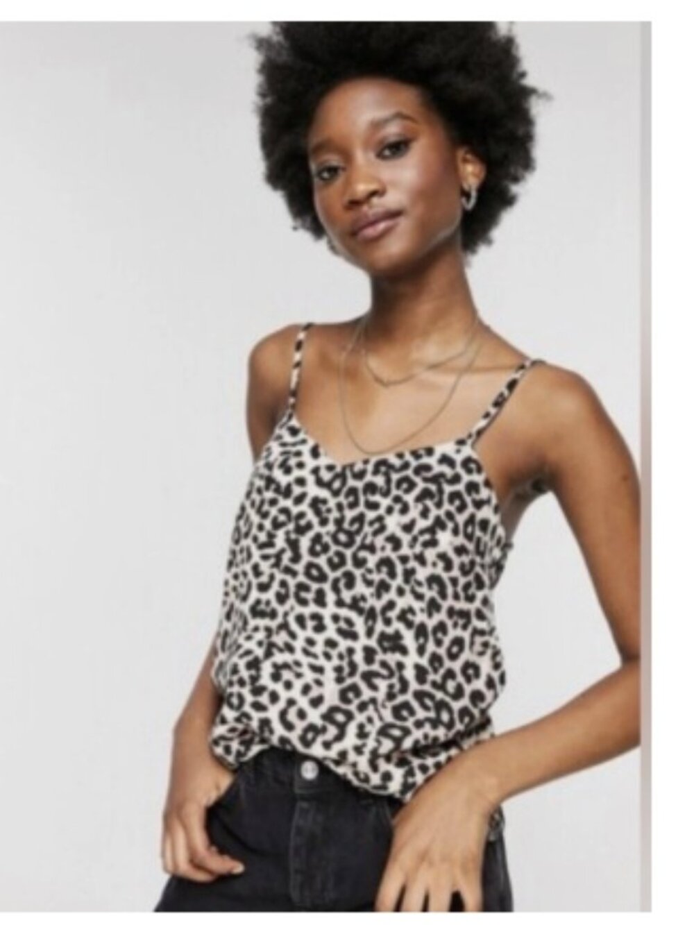 LOFT Animal Print Camisole Tank Top, Brown / Black | Size Small
